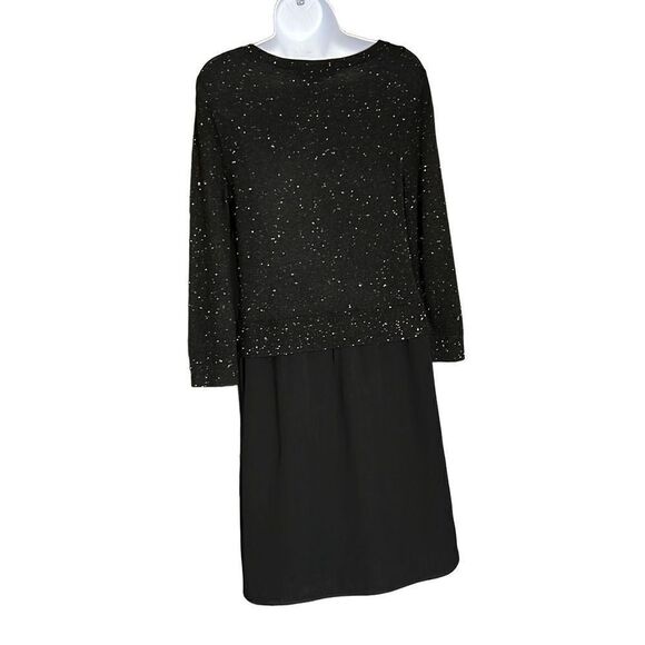 Ann Taylor LOFT 2-in-1 Sweater Dress Speckled Black Size S - Picture 2 of 10
